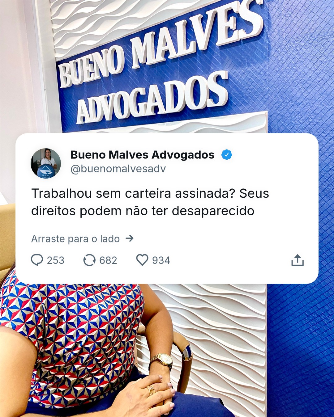 Publicação sobre trabalho sem registro e vínculo empregatício