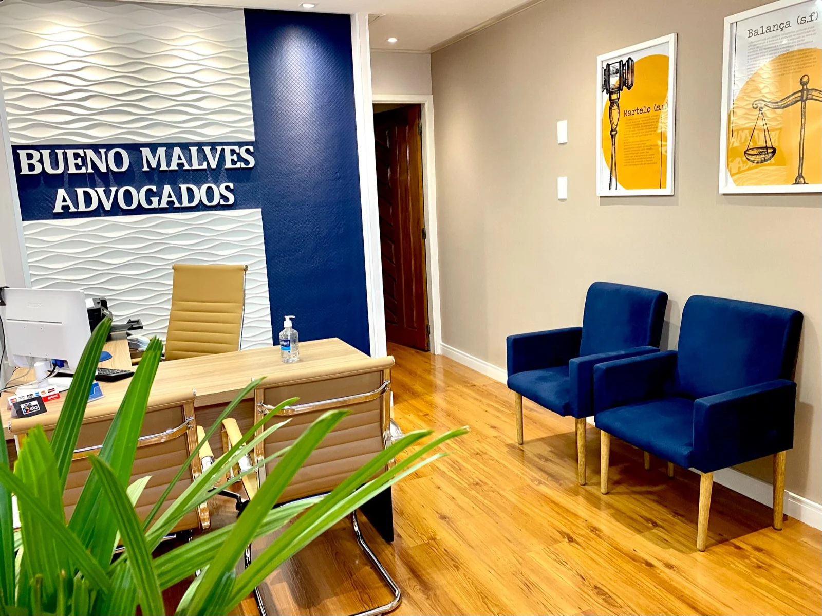 Recepção do escritório Bueno Malves Advogados em Jundiaí